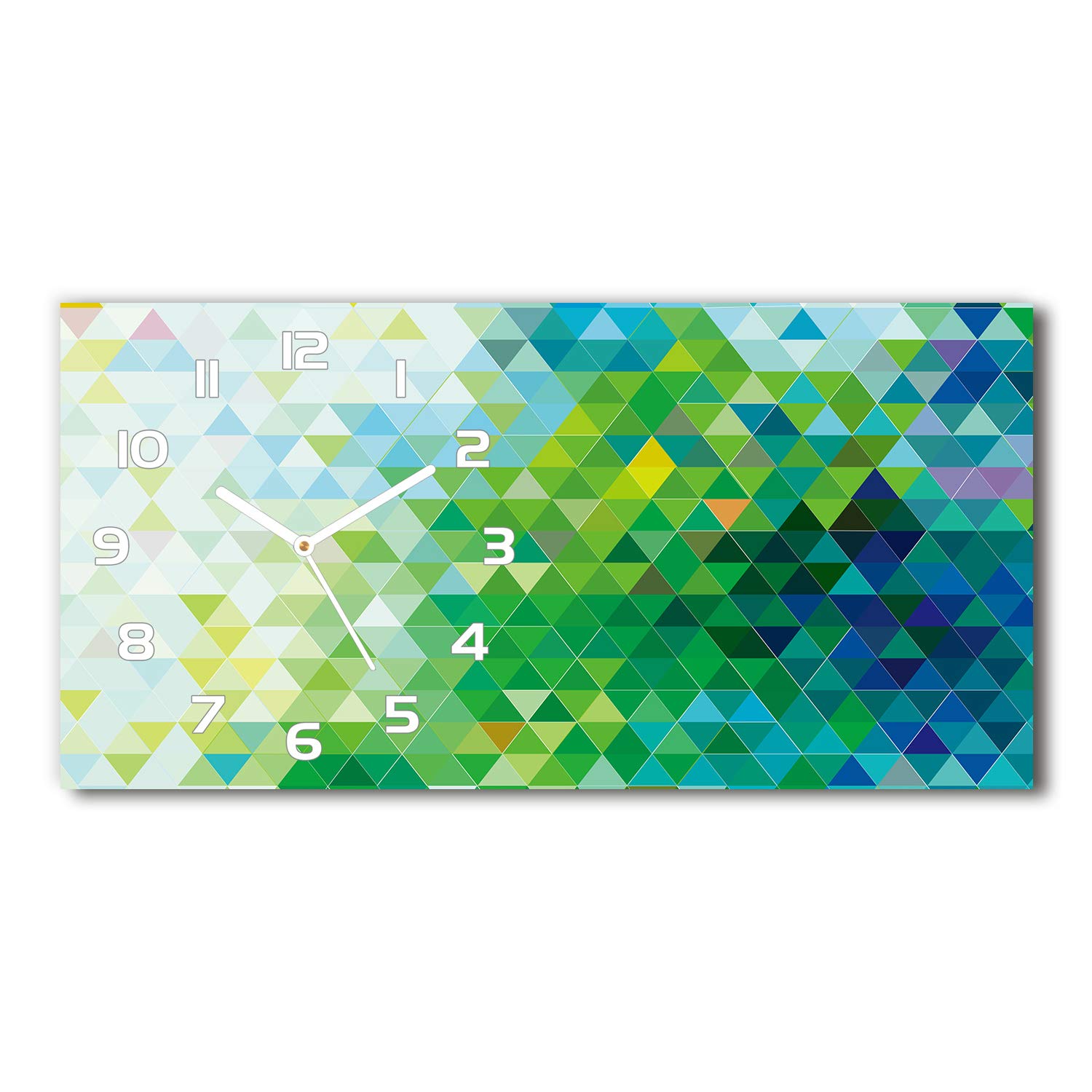 Horloge murale design triangles Tulup en verre sécurisé 60x30 cm