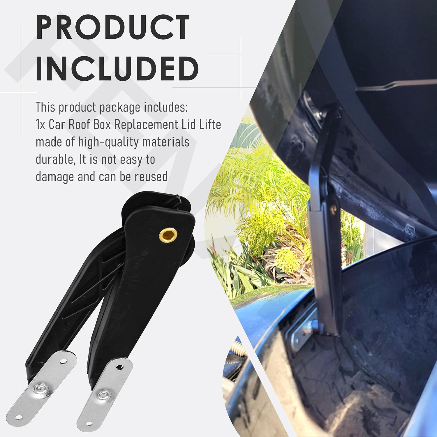 Replacement Parts Roof Box Lid Lifter 14933 for Th-ULE As-Cent Pul-se at-lantis Series Cargo Carrier - for 623, 624, 628, 633, 634 Durable Black Plastic Support Hinge Easy to Install, Black