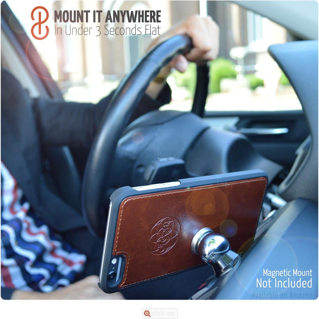 Dreem Fibonacci 2-in-1 Wallet-Case for iPhone 6 & 6s, Magnetic Detachable Slim-Case, Luxury Vegan Leather, RFID Protection, Smart 2-Way Stand, Gift-Box - OriginalBrown