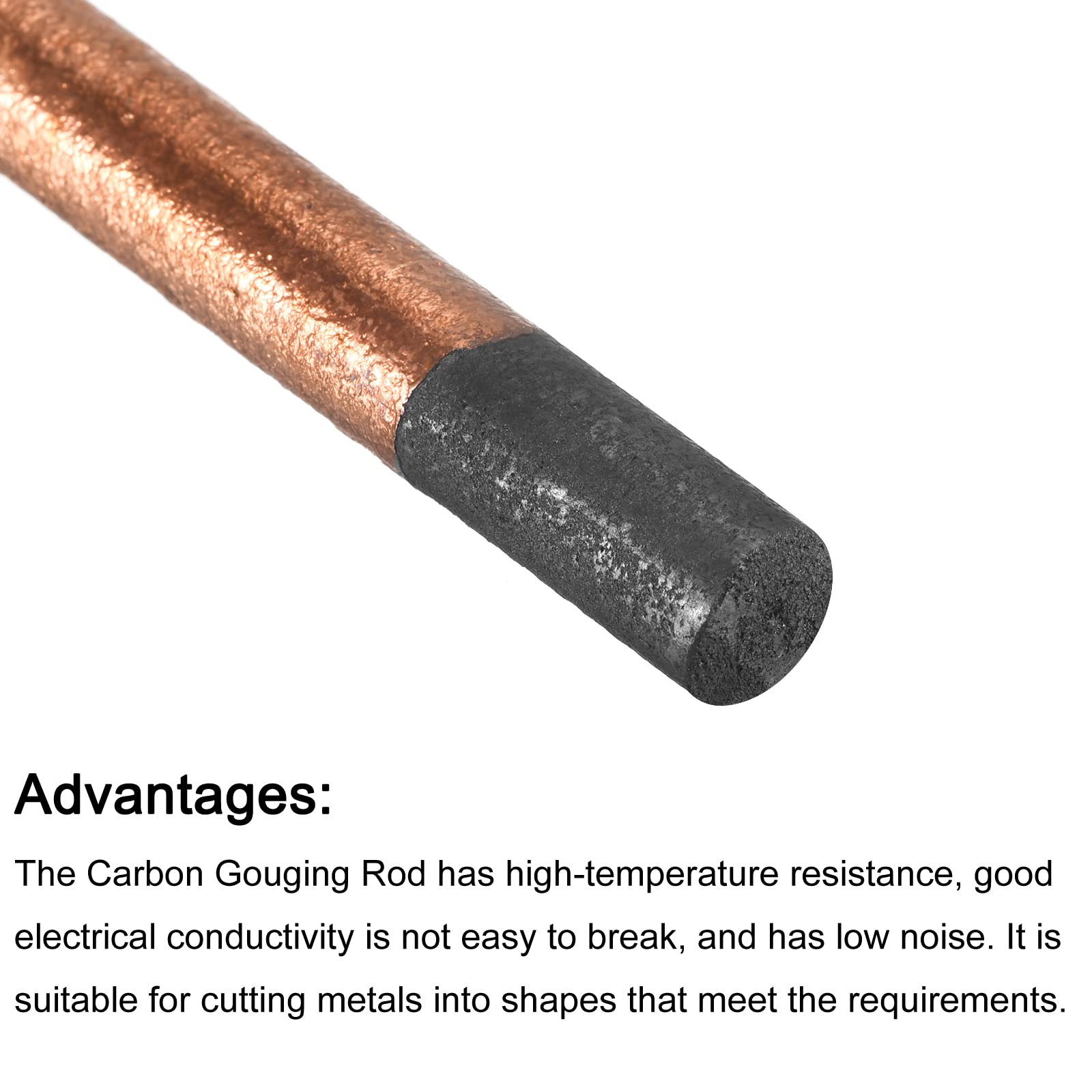 PATIKIL Copper Coated Gouging Carbon Electrode Rods, 10mm/0.4 Inch Dia, 355mm/14-inch Length for Welding Pack of 5 - Image 4