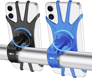 Bike Phone Mount, 2 Pack Universal Motorcycle Phone Mount, 360° Adjustable Bike Phone Holder, for iPhone 7/8/X/11/12/Pro/Plus, Galaxy, Google Pixel, Nubia, LG