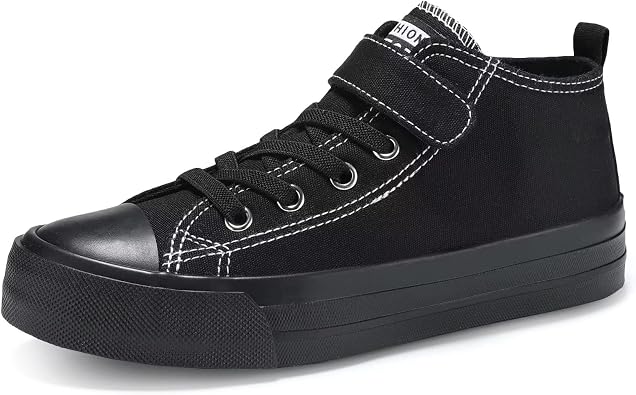 DSWED Toddler Little Kid Sneakers Boys and Girls Canvas Shoes High Top Casual Lightweight Classic Adjustable Strap Sneakers