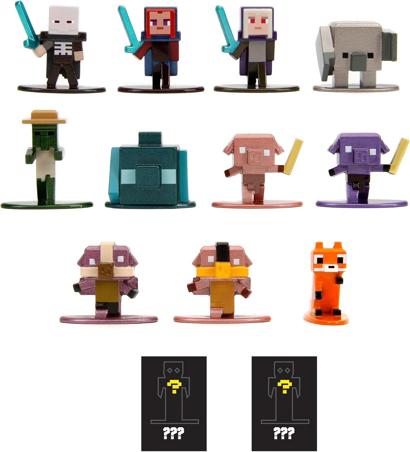 Jada Toys Minecraft Blind Pack Nanofigs Wave 2 (4 cm) - Mystery Box Figure Made of Metal, Collectible Figures Legends Series, from 3 Years, 253261001