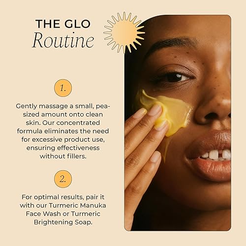 Miniatura 8 de Crema facial nutritiva Glo Melanin  Hidratante diario para una piel radiante y uniforme  Fórmula vegana y libre de parabenos para un brillo