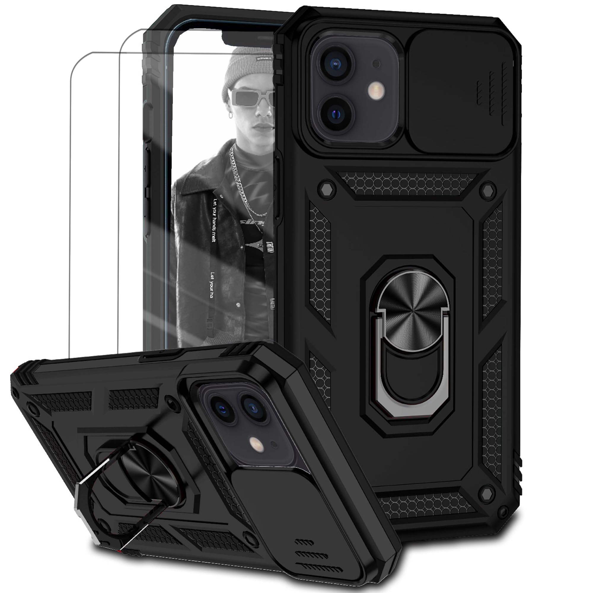 GANAN Cover Per IPhone 12 Mini – Custodia Trasparente Antiurto Con Angoli Rinforzati, Bordo Fotocamera Rialzato