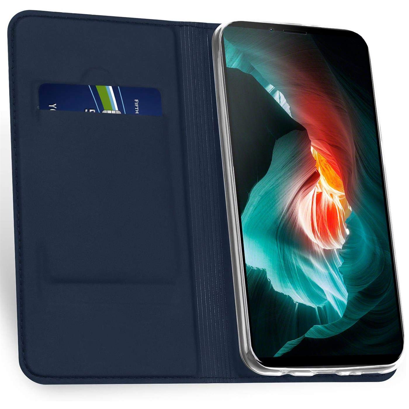 Verco Case compatible with Sony Xperia 10 II, Flip Wallet Cover with Magnetic Closure for Sony 10 II Phone Case - blue - Image 4