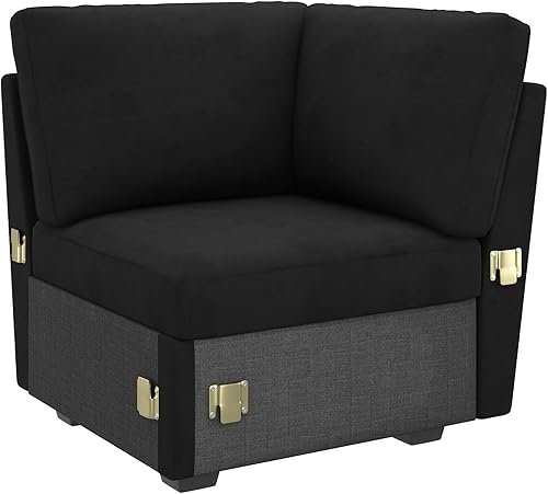 Miniatura 17 de HONBAY - Módulo de otomana con almacenamiento para sofá cama modular con cama extraíble, otomana con reposapiés movible para sofá modular, color