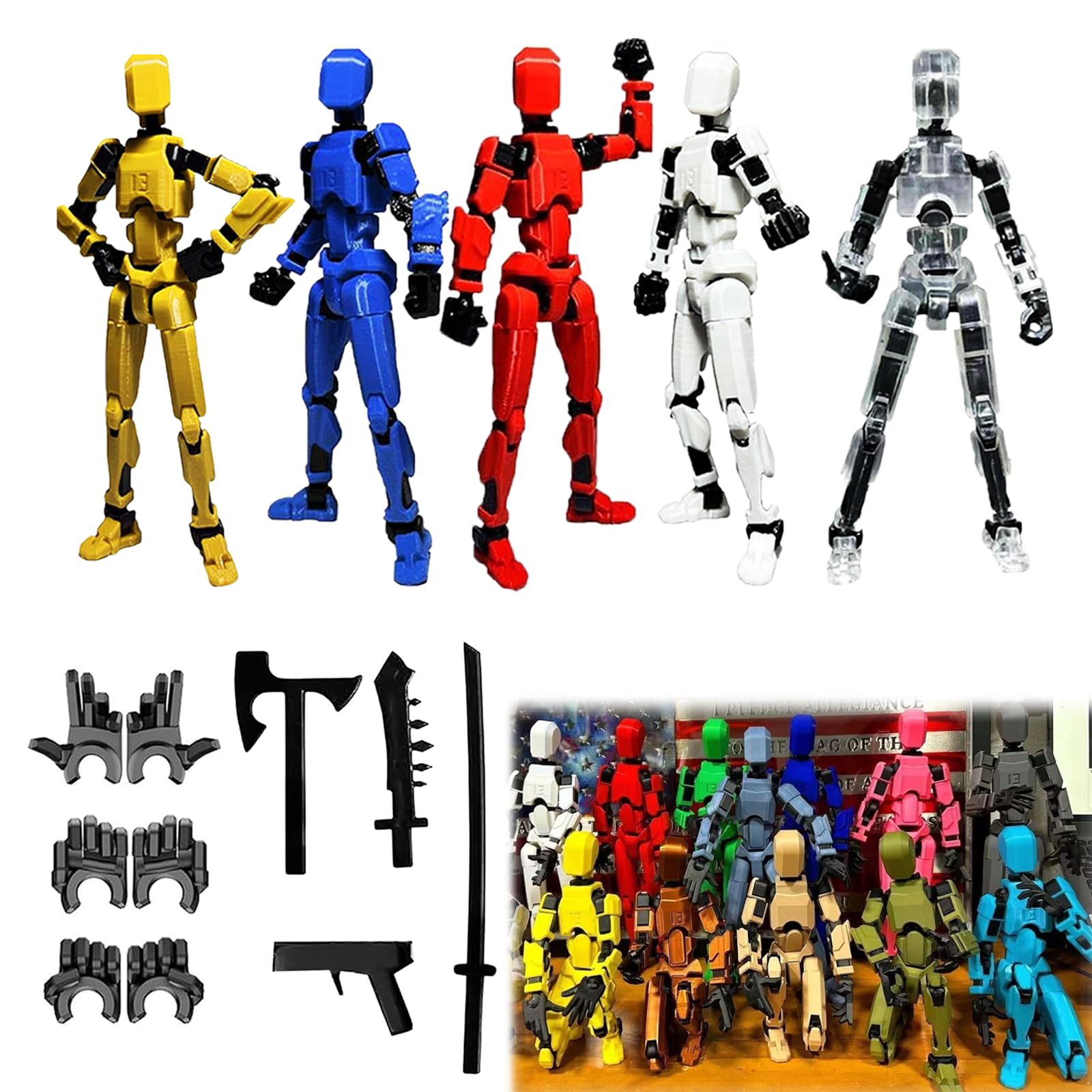 Dumwick Titan 13 Action Figure,2025 New Lucky Robot 13 Action Figures,3D Printed Action Figure,Dummy Robot 13 Action Figures Desktop Decorations Game