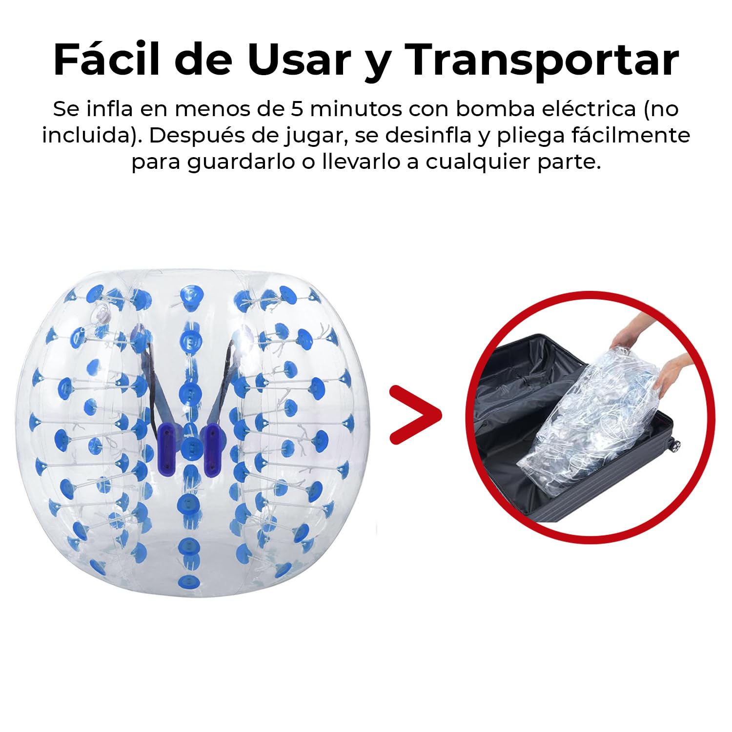 CANNON - Pelota Hinchable Zorb Ball de 150cm y 170 cm | Bubble Soccer para Niños y Adultos | Balón Gigante para Deporte y Diversión al Aire Libre | PVC Resistente y Arnés de Seguridad