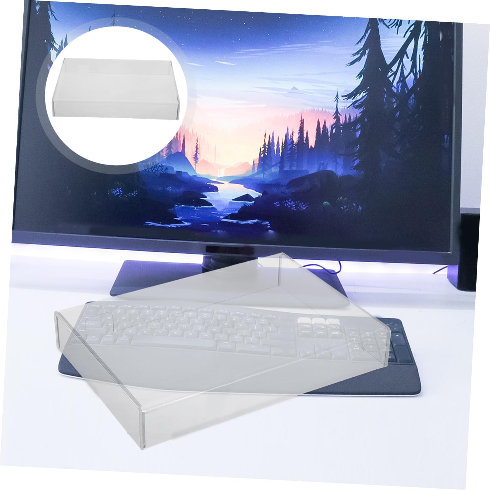 Angoily Copertura Protettiva Trasparente per Tastiera Laptop in Acrilico Antipolvere e Anti-Schizzi 357X255X48 MM per Studenti e Uso Ufficio