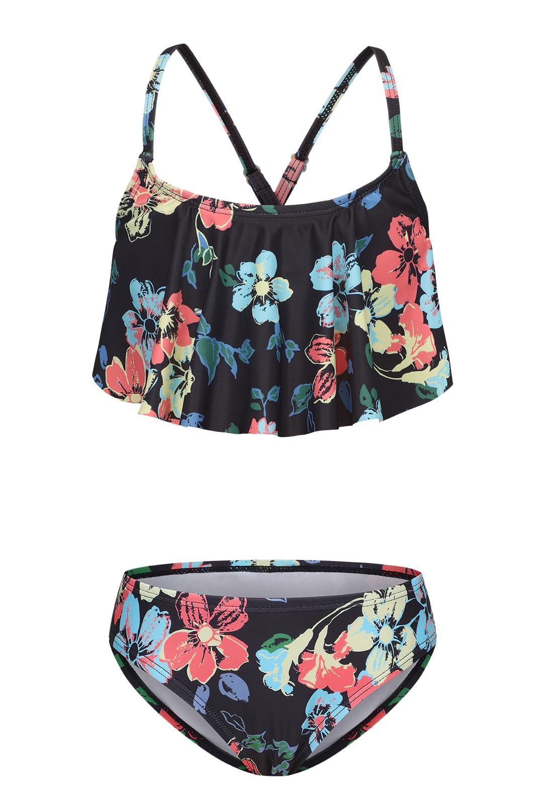 Girls Two Piece Swimsuits Bikini Bathing Suit for Kids Hawaiian Swimwear Set 3-16 Years