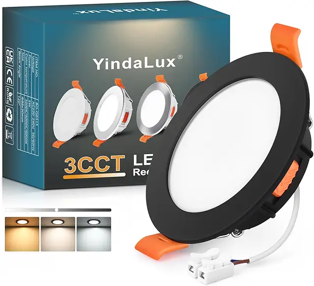 Faretto LED da Incasso 5W Dimmerabile, Nero, Set di 1 - Illuminazione Soffitto