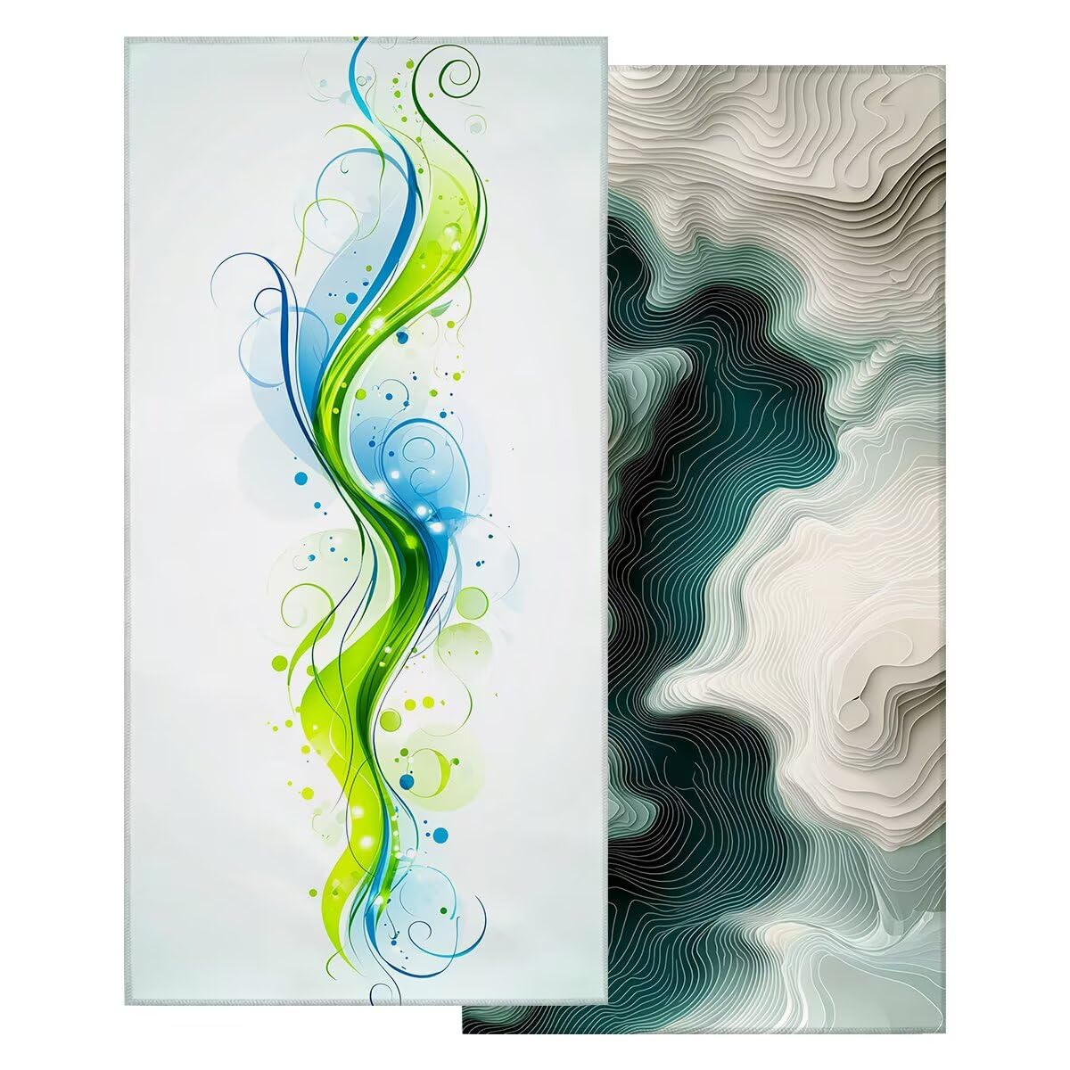 Toalla Playa 80x160 cm, Toalla Gimnasio Microfibra Secado Rapido, Juego de 2 Antiarena Toallas de Playa, Ligera Compacta Toallas Microfibra Grande para Viaje, Regalo Hombre Mujer (Abstracto) -4925