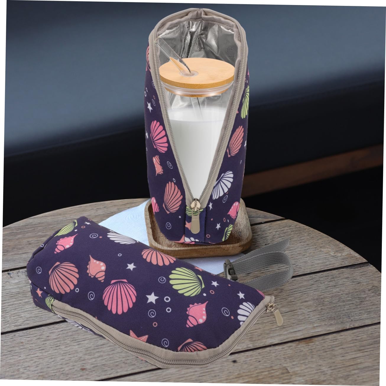 Insulated Bottle Sleeve and Portable Bottle Bag for Travel and Winter Outdoor Use Universal Fit with Purple Shell Design Lightweight for Nursing Moms