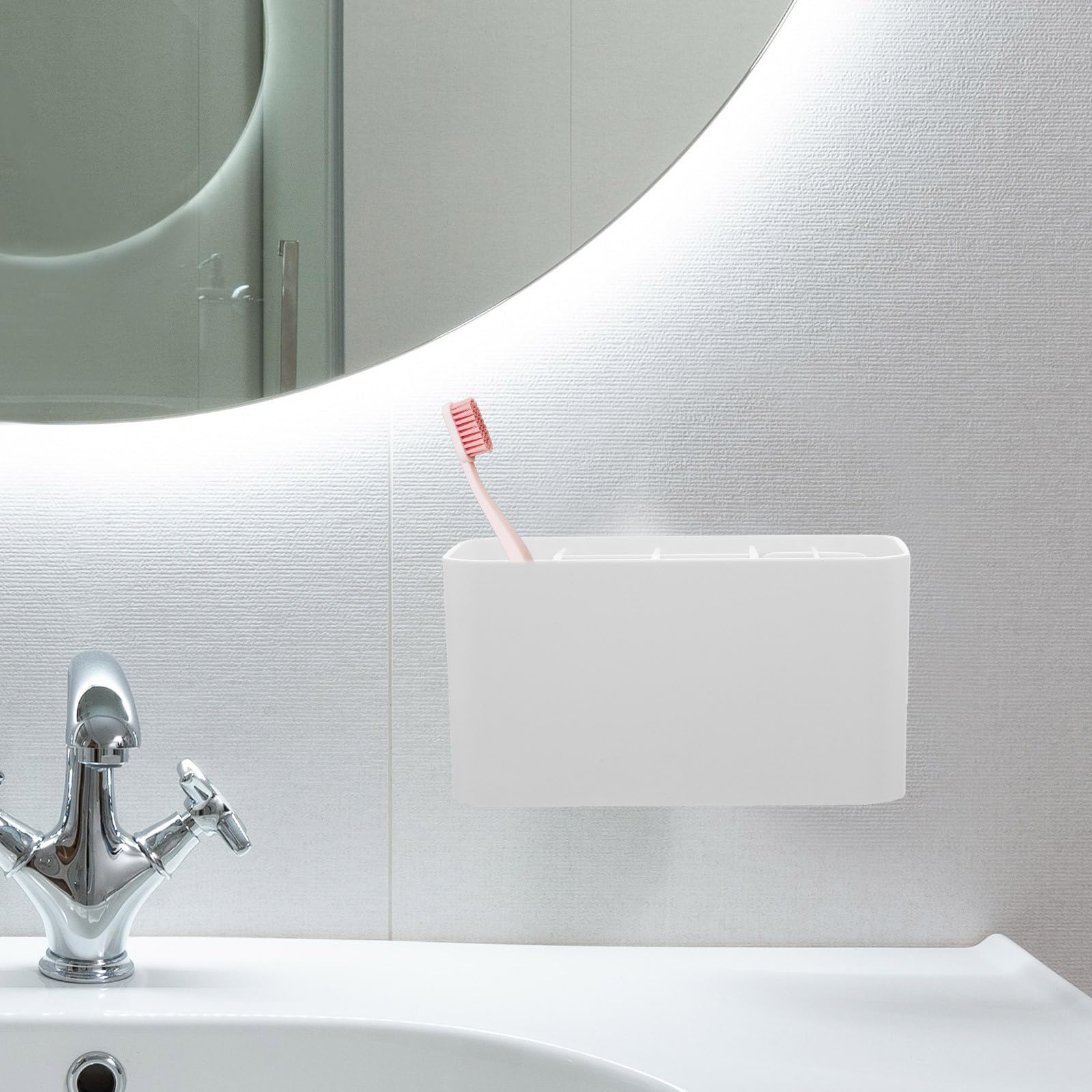 Soporte para Cepillos de Dientes Estuche Desmontable y Organizador de Cepillos para Baño, Diseño Simple de Abs Capacidad Adecuada y Ahorro de Espacio para Uso Diario Hogar