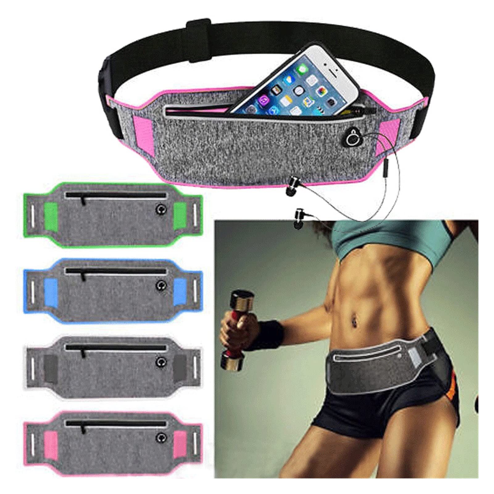 1pc Running Sport Bum Bag Pack Reise Bauch Taille Geldgurt Zip Wanderbeutel Brieftasche