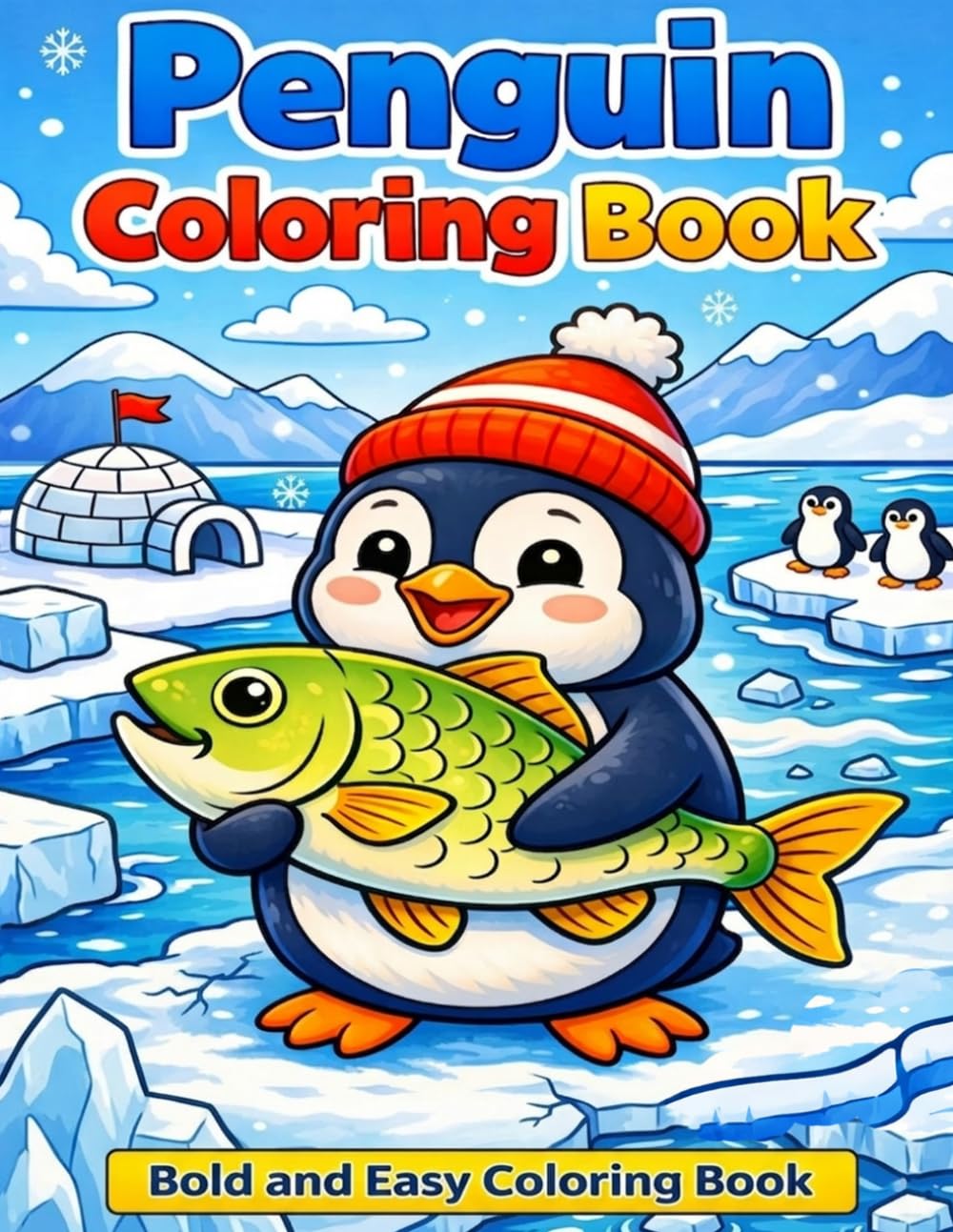 Penguin Coloring Book: Cute and Fun Penguins Coloring Pages for Kids | Bold and Easy Designs for Relaxation, Creativity and Stress Relief | Perfect Gift for Boys and Girls