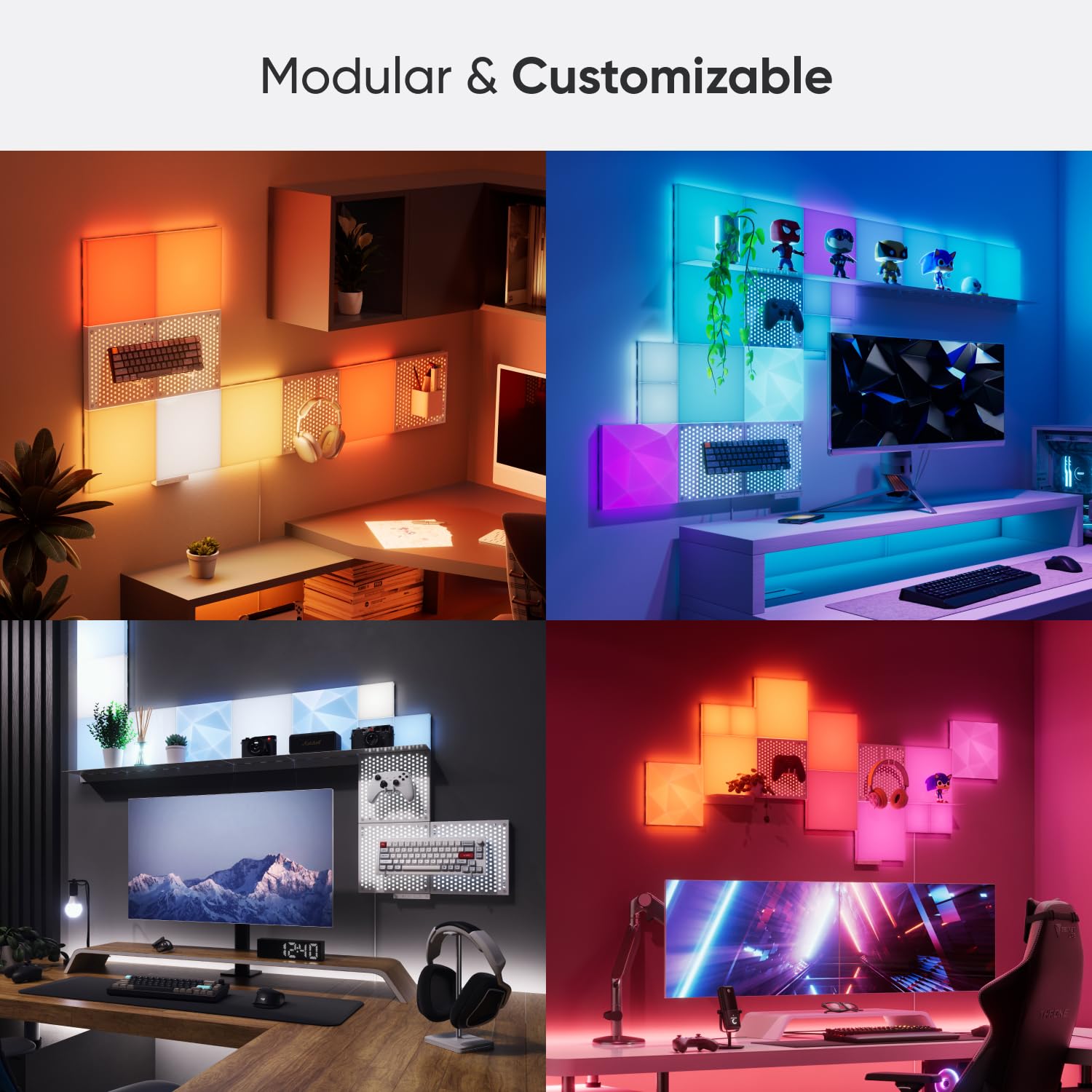 Nanoleaf Blocks Smart LED Wall Light Panels, Squares 4PK with 2