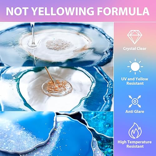 Miniatura 3 de Pnente Resina epoxi de grado artístico, autonivelante, cero burbujas y protector UV de 5 años para mesas de río, joyas, arte de resina, mezcla 11