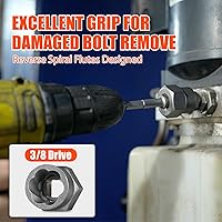 Vista 7 de Kit extractor de pernos de 41 piezas pequeño, herramienta extractora de pernos Ez Out con 5 adaptadores compatibles para tornillos pelados, tuercas