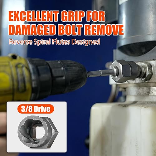 Miniatura 7 de Kit extractor de pernos de 41 piezas y juego de extractor de tornillos pequeños, herramienta extractor de pernos Ez Out con 5 adaptadores