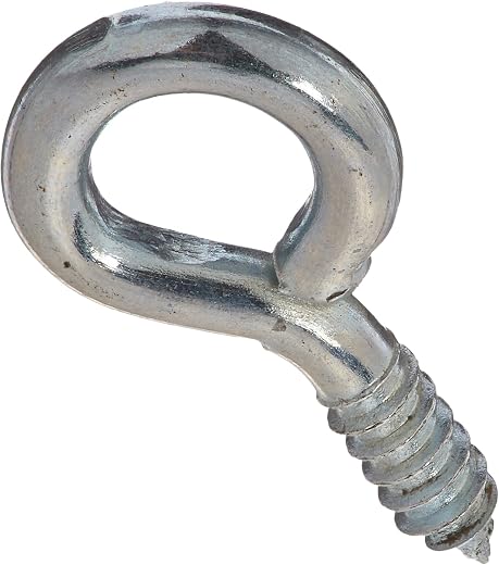 ART DISPLAY SYSTEMS D_742_(200) Screw Eye, 7/16" L 1/8" Eye 3/16" Shank, Silver, 200 Piece