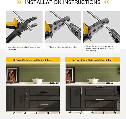 Miniatura 8 de Rergy Manijas de gabinete y pomos, paquete de 5 unidades de níquel cepillado y oro de 3 pulgadas, accesorios de cocina para manija de tocador,