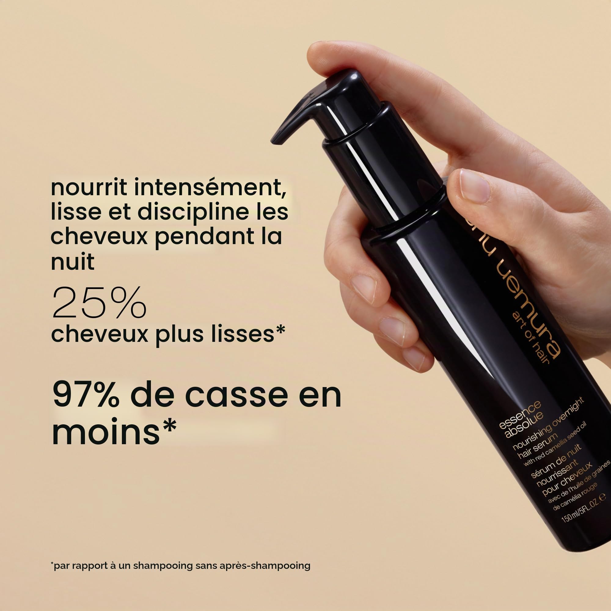 SHU UEMURA ART OF HAIR - Essence Absolue - Sérum de Nuit Nourrissant - Discipline, Apporte de la Brillance & Protège les Longueurs - Huile de Camélia Rouge - Tous Types de Cheveux - 150ml