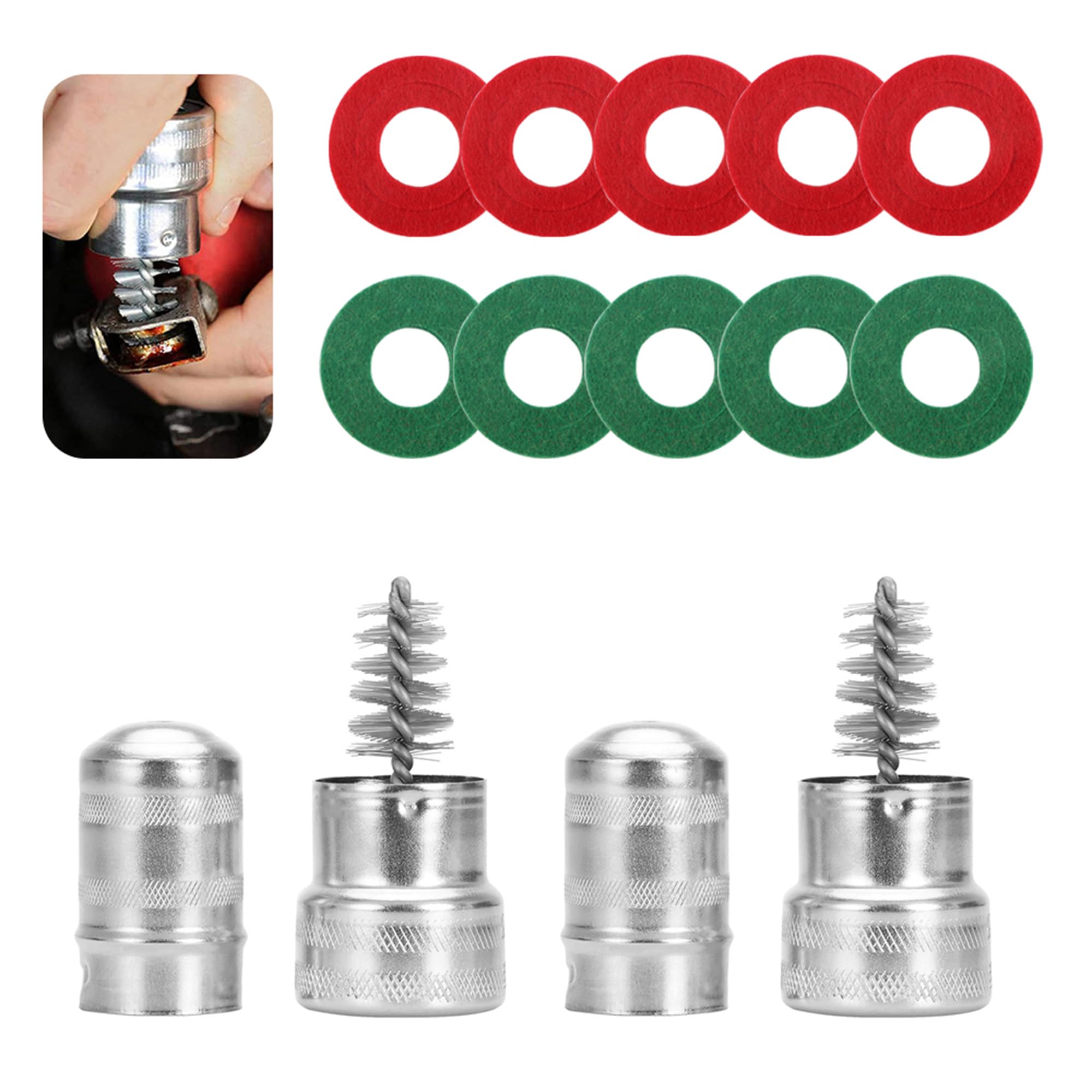 12 in 1 Battery Terminal Cleaner Kit - Must Have Tool Best for Extend Car Marine Battery Life with 10PCS Fiber Washers Protector and 2PCS Cleaning Brush-picture-29