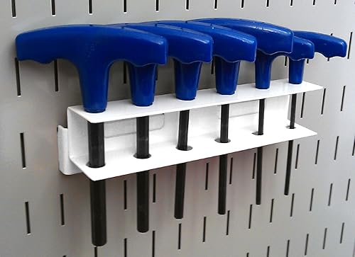 Miniatura 5 de Wall Control Soporte de destornillador para tablero de clavijas, accesorio de tablero de clavijas de metal ranurado y tablero de herramientas