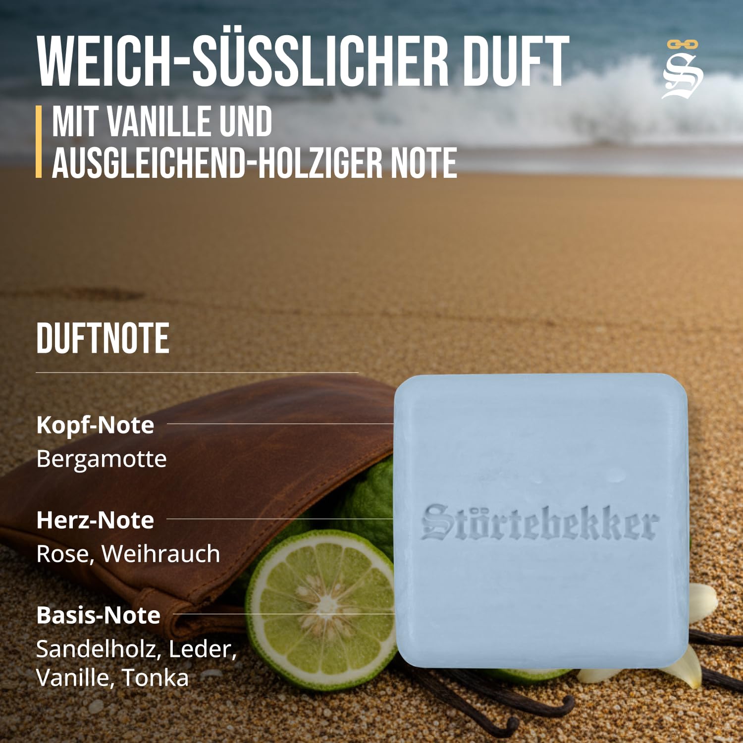 Störtebekker® Premium Festes Shampoo Crusoe - Handgefertigtes, veganes Shampoo für Herren & Damen - Wohlduftende Duschpflege für Haut und Haar (6x100g)