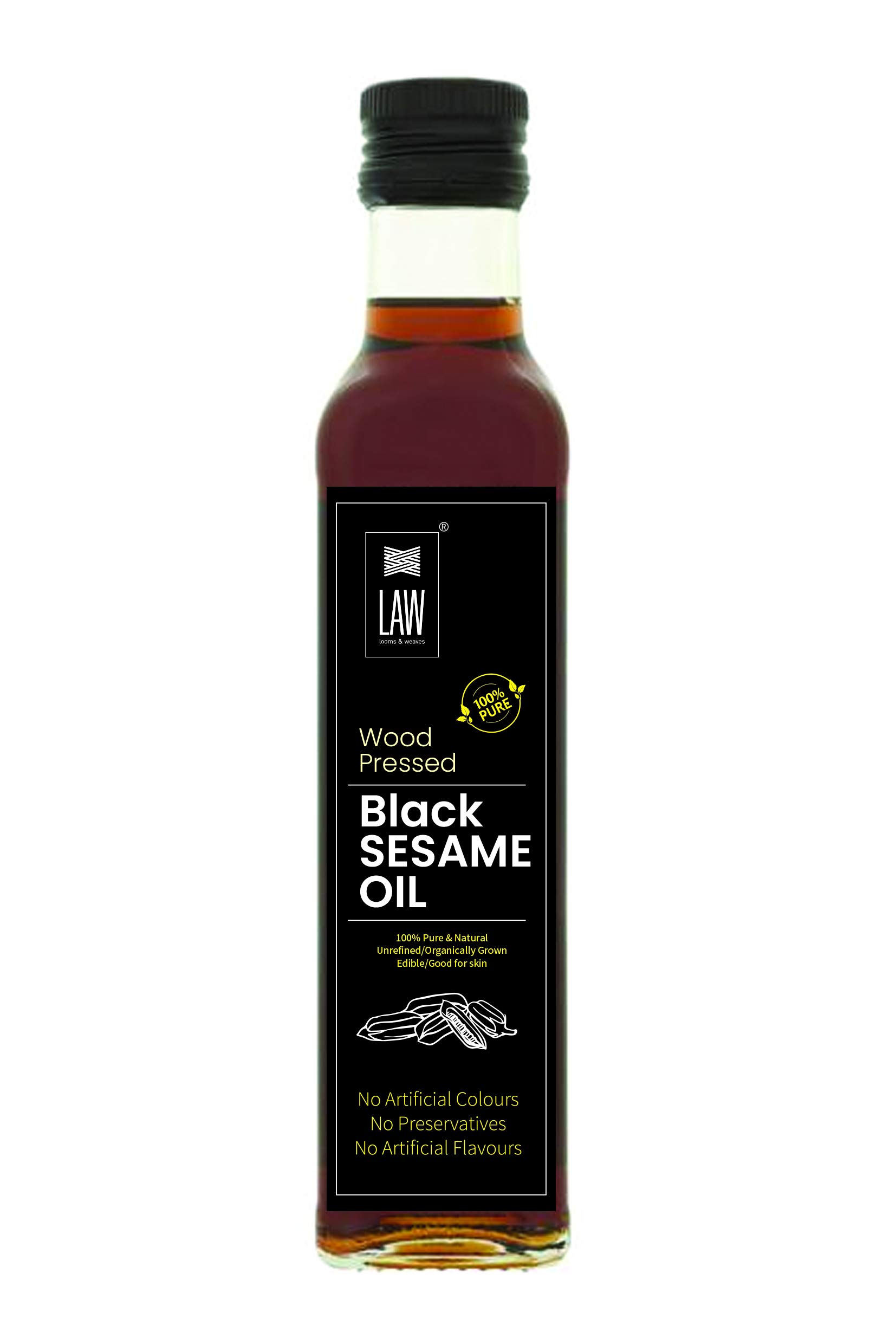 looms & weaves - Wood Pressed Black Sesame Oil/Gingelly Oil in Glass Bottle - 500 ml (B08W31TSBW) Amazon Price History, Amazon Price Tracker