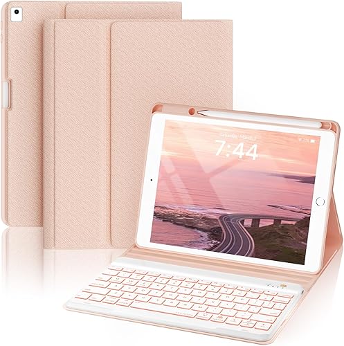 Miniatura 24 de OYEEICE Funda para iPad de 9ª generación con teclado de 10.2 pulgadas 2021, teclado BT desmontable con magnético, funda para iPad Air de 3ª