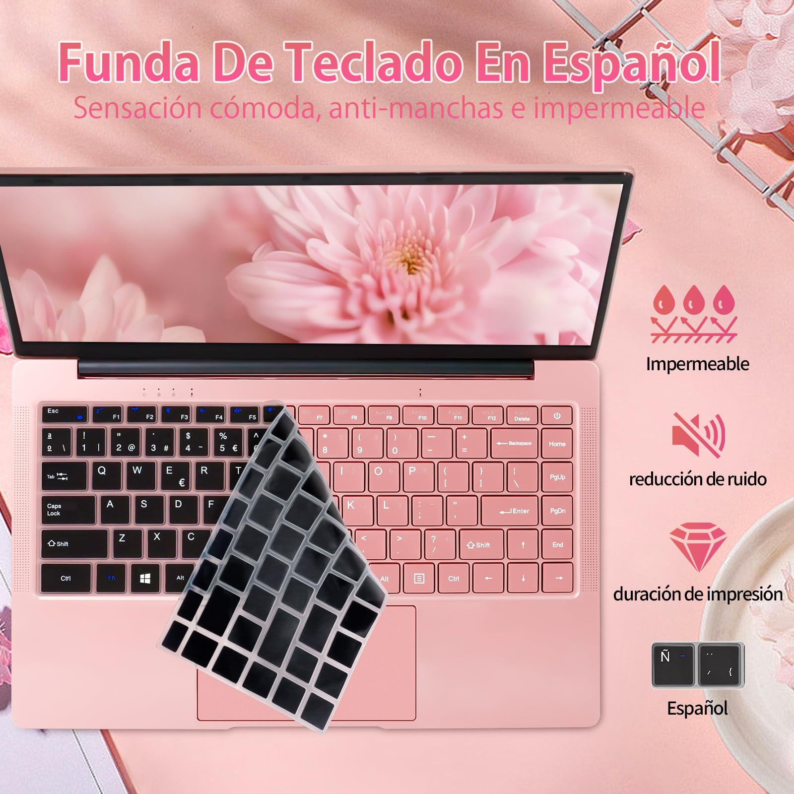 Ordenador Portátil 14 Pulgadas,Celeron N4120 (hasta 2.6 GHz) Win11 Pro, 8GB DDR4, Pantalla IPS FHD 1920x1080,USB 3.0, Laptop Ultradelgado para Estudiantes y Oficina(Oro Rosa, 8+256G SSD)