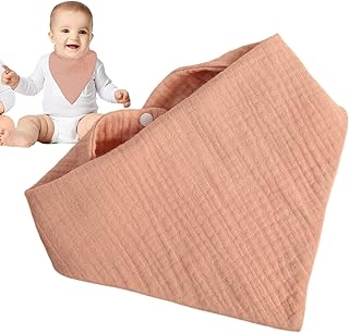 Baby Bandana Bibs - Bibs de pañuelos suaves ajustables | Tejido de burp de algodón absorbente de 4 capas, elementos esenciales de alimentación para recién nacidos y niños pequeños