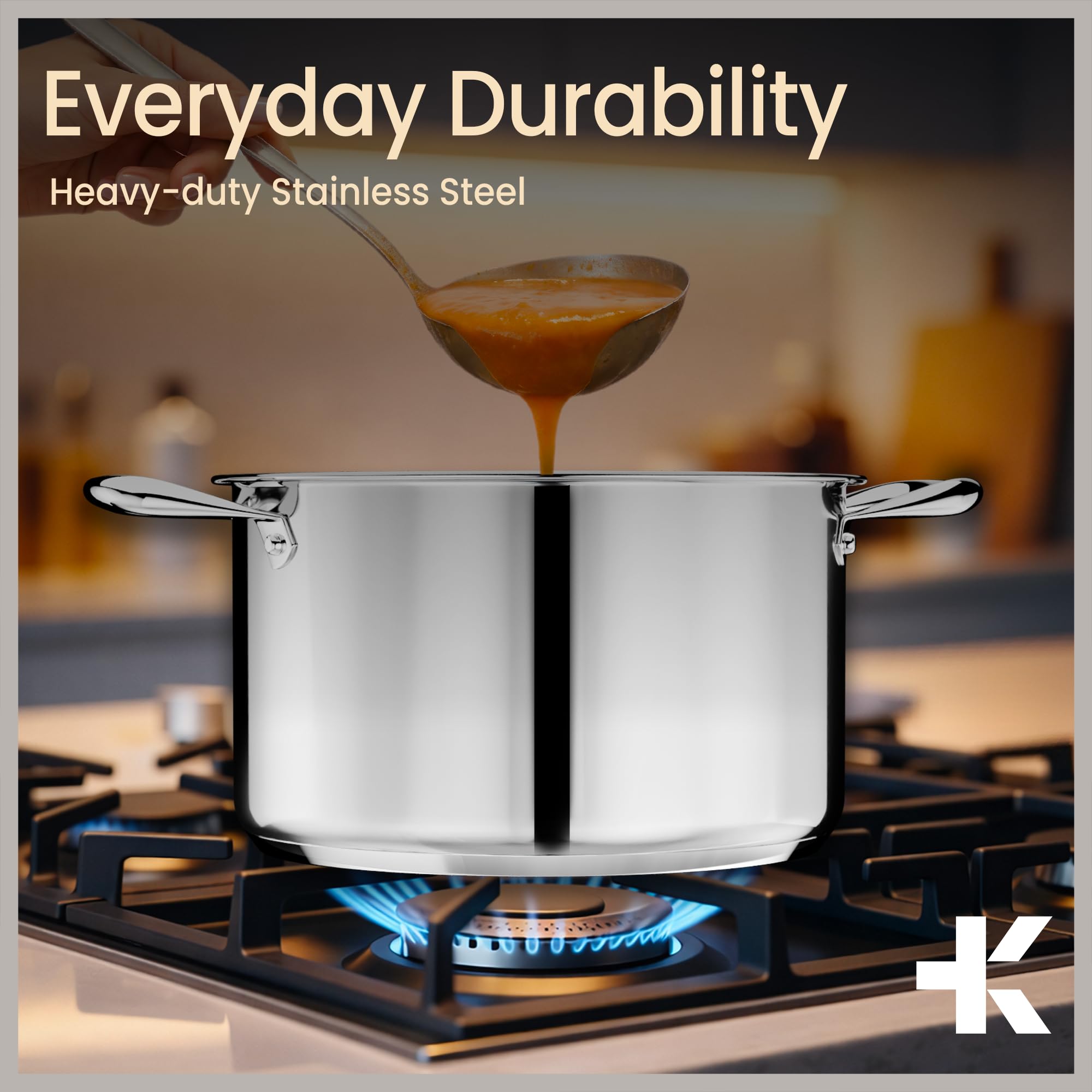 Stainless Steel Stockpot - 5 Quart, Tempered Lid -7