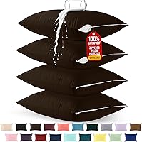 Vista 42 de Utopia Bedding Protector de almohada impermeable, con cremallera, paquete de 2, beige, estándar, funda de almohada a prueba de chinches, de 20 x 26