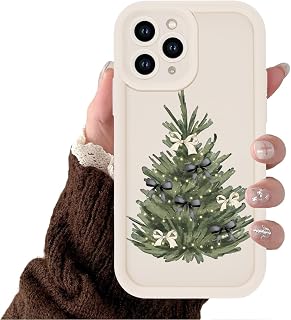 Merry Christmas Phone Case for iPhone 12 Pro 6.1" | Xmas Bow Trees Cover for Women Girls, Black and White Bows Design Shockproof Durable Protection Cases for iPhone 12 Pro