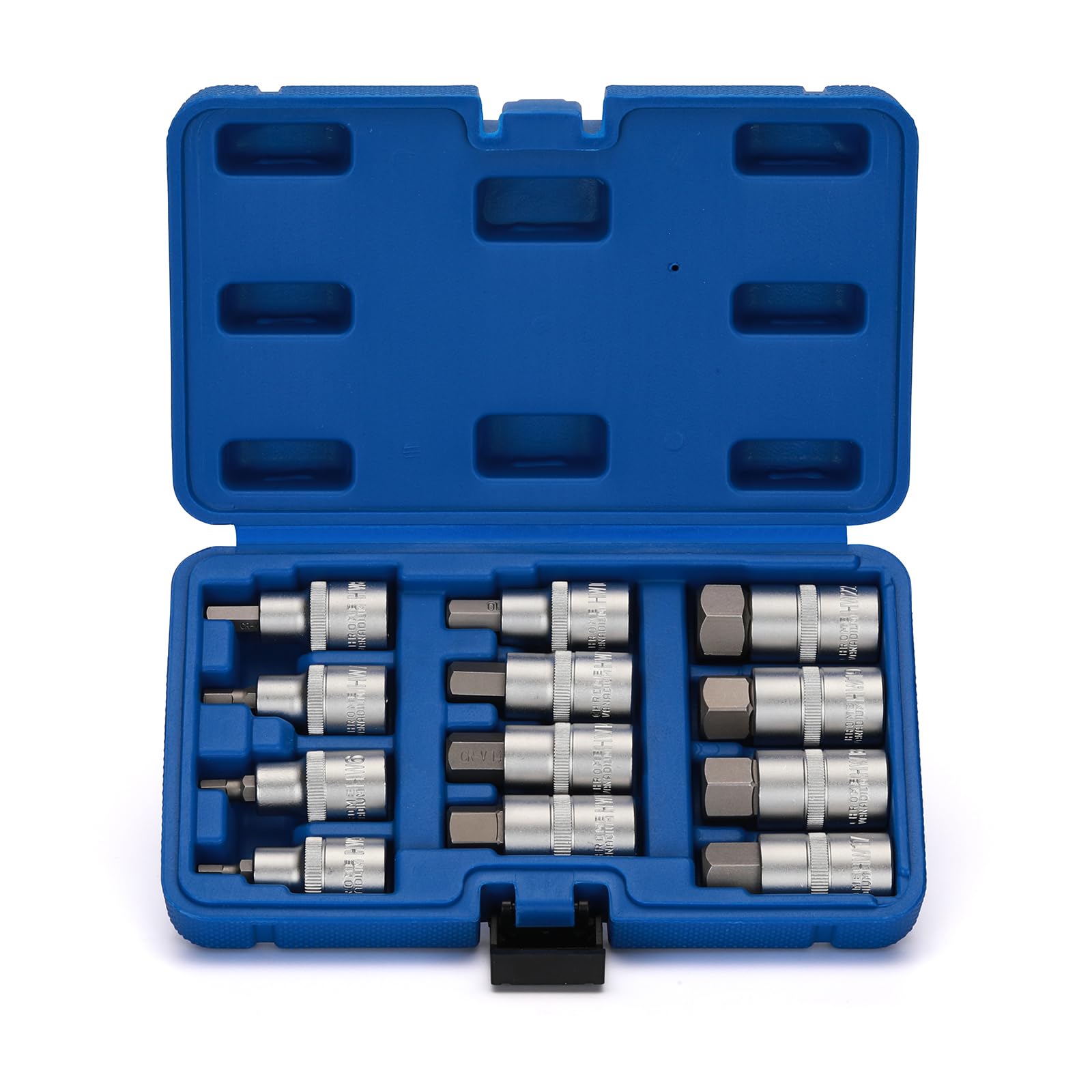 MIXPOWER 12 PCS 1/2-Inch Drive Hex Bit Socket Set, H-Type, 5mm to 22mm, CR-V - Image 2