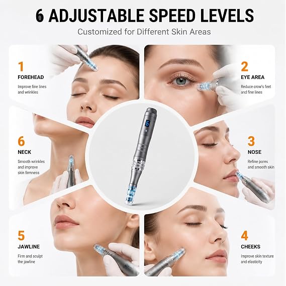 Dr Pen Microneedling Pen M8 for Home Use - Adjustable Derma Stamp for Men & Women