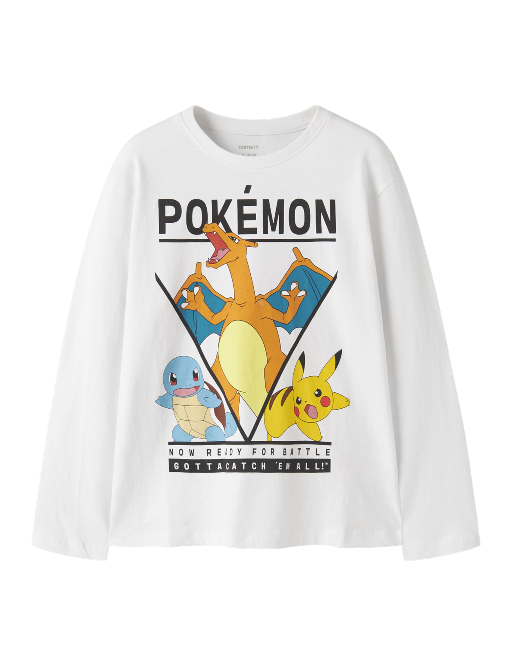 Nkmast Pokemon Ls Nreg Top Box Noos Sky, Bright White, 146-152 cm