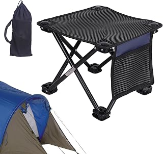 Taburete portátil – Diseño plegable telescópico, gran capacidad de carga | Asiento de viaje compacto, sillas ajustables para exteriores con senderismo, senderismo, picnic, camping, eventos