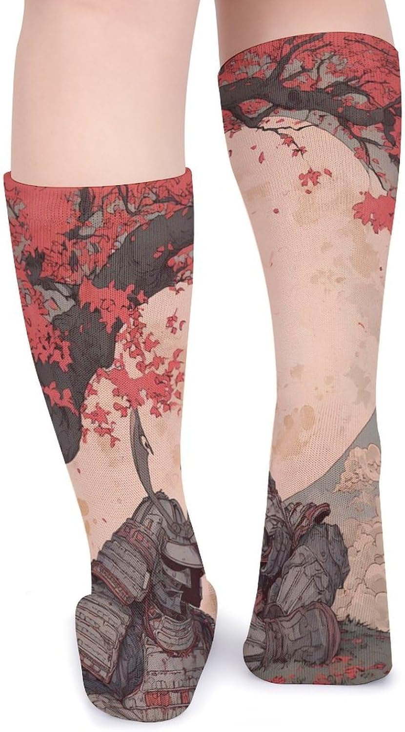 Japanese Samurais-Armor Knee High Socks Casual Long Stockings Over Calf Sock Tube for Women Men