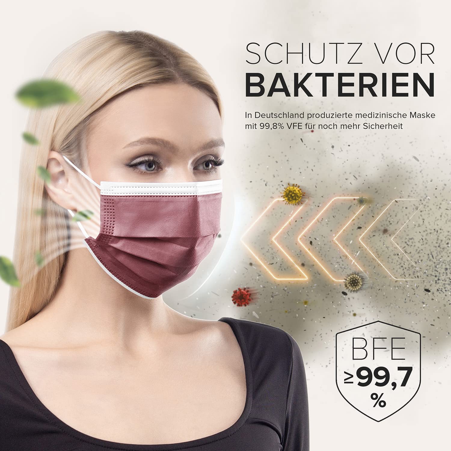 Mascherine Chirurgiche TIPO IIR Made in Germany 50 pezzi Filtrazione 99,78% OEKO TEX