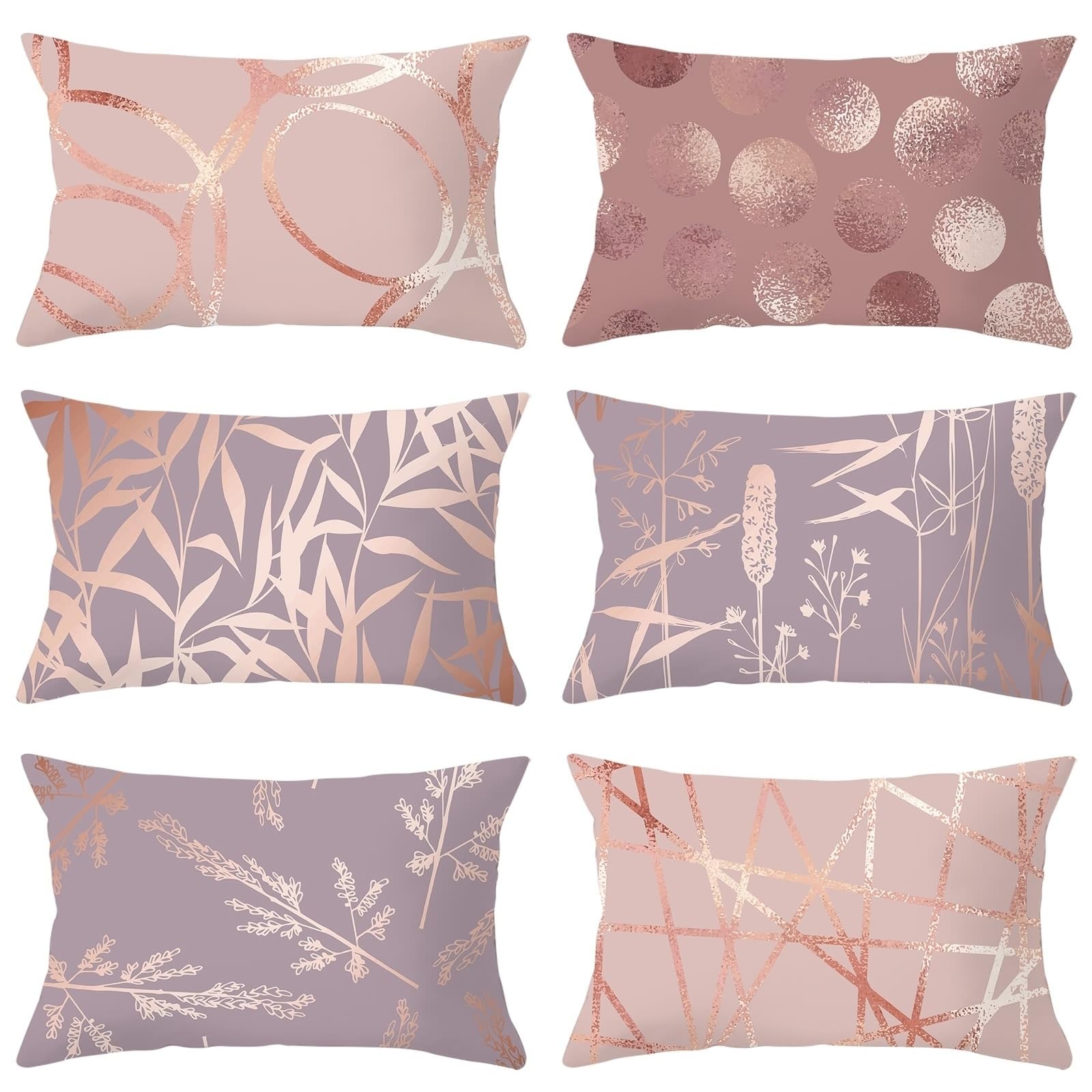 Housses de coussin de salon rouge 30x50 cm lot de 6 pièces en tissu doux