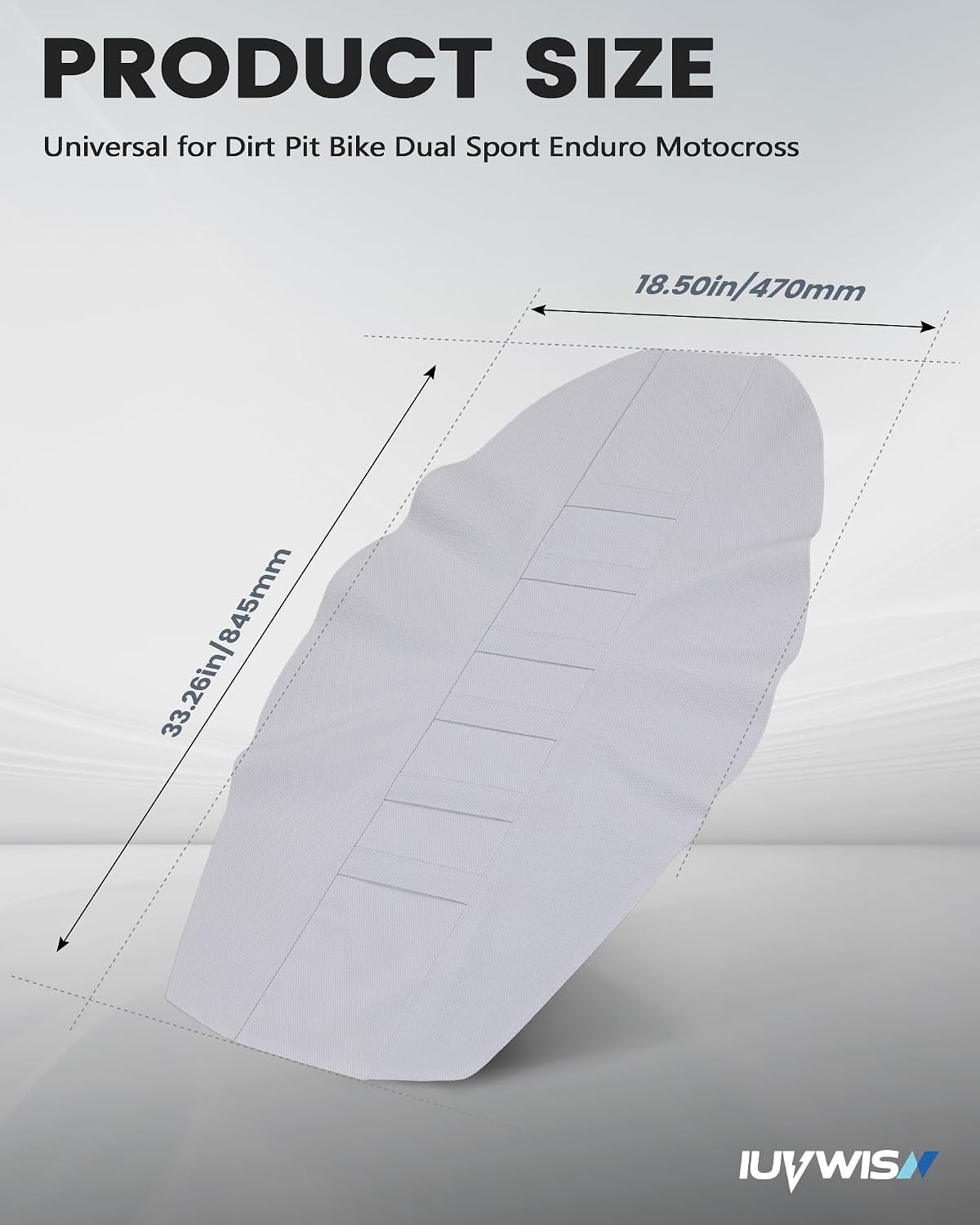 Universal DirtBike Motorcycle Seat Cover Particle Surface White - for Most Dirt Pit Bike Motocross Off Road Enduro|Soft|Non-Slip|Weather-Resistant|Durable Design|Precise Fit