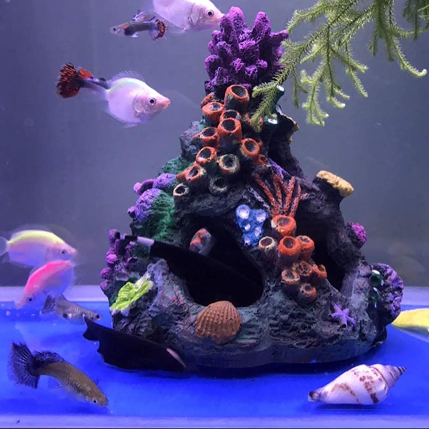 Kunstkoraal Aquarium Decoratief Koraal Van Hars Voor Aquarium - Euphyllia Geel Klein 9x8x5 Cm Kunstmatige Koraal Voor Bak Kunstkoraal Aquarium Decoratief Koraal Van Hars Voor Aquarium - Euphyllia Geel Klein 9x8x5 Cm Kunstmatige Koraal Voor Bak
