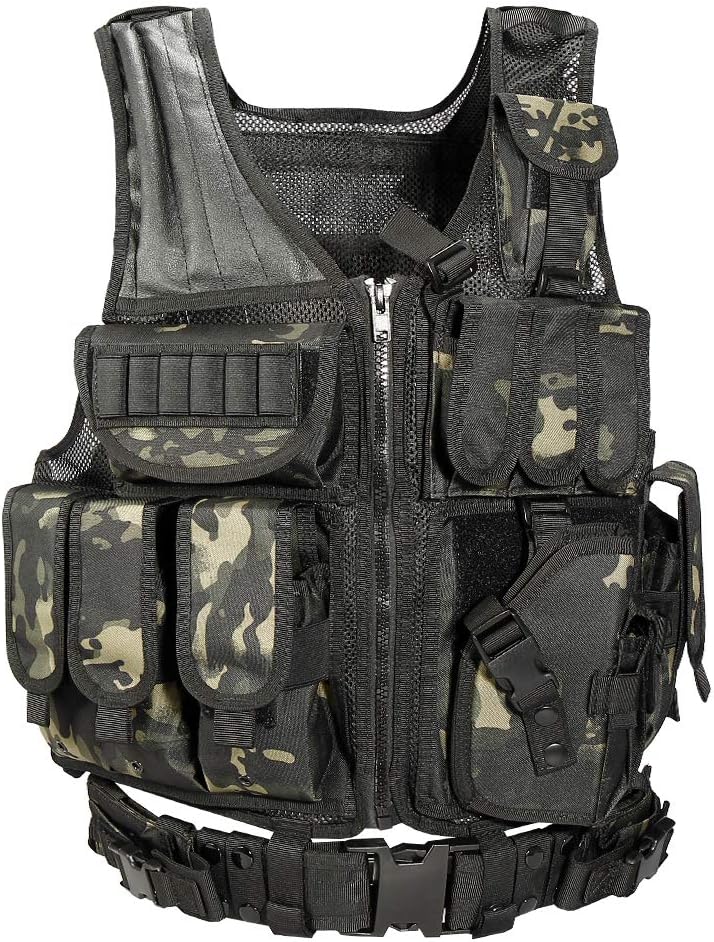 vAv YAKEDA Tactical Vest Outdoor Breathable CS Game Airsoft Vest Adjustable for Adults
