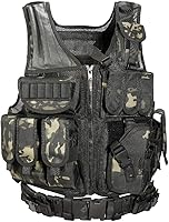 Vista 7 de vAv YAKEDA Chaleco táctico ultraligero transpirable para exteriores, chaleco de entrenamiento Airsoft ajustable para adultos