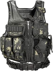 vAv YAKEDA Tactical Vest Outdoor Ultra-Light Breathable Training Airsoft Vest Adjustable for Adults